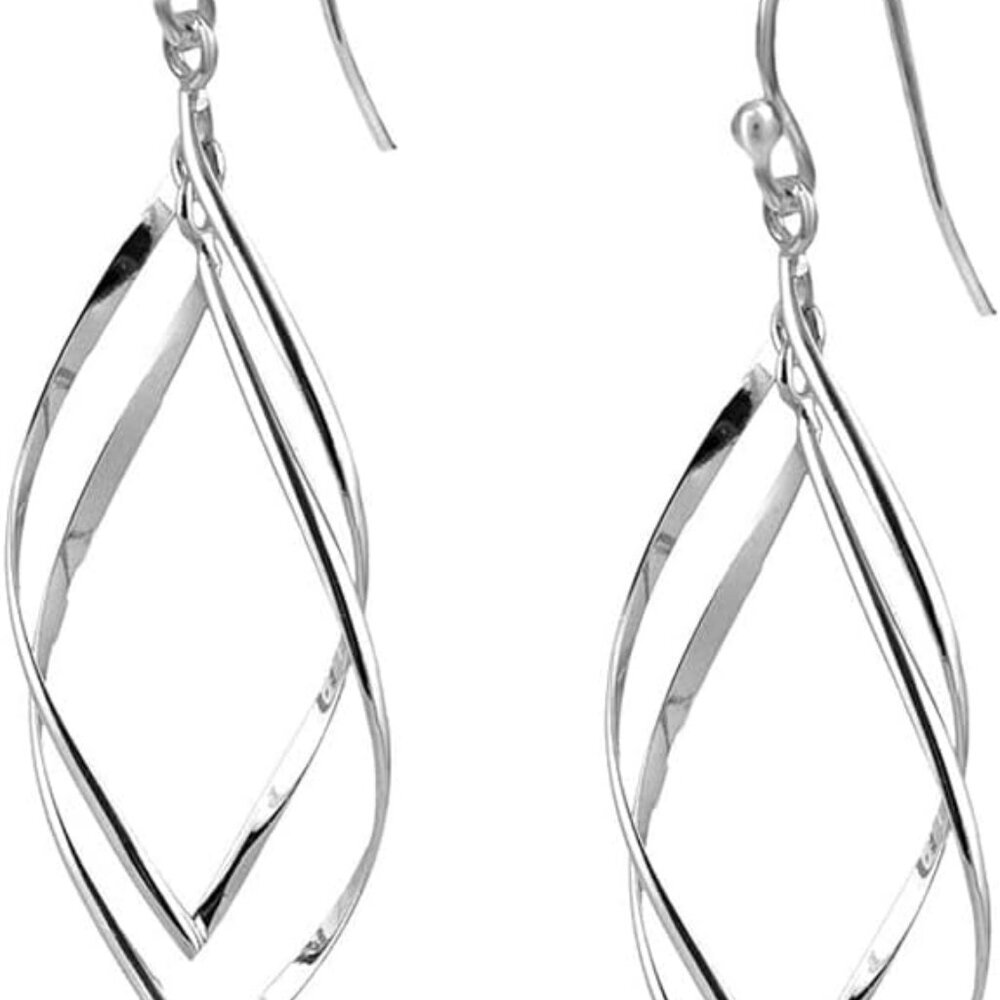 Sterling Silver Double Twisted Infinity Drop Dang… - image 1